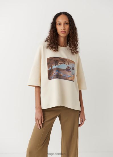 T-shirts | Vagabond Boxy T-Shirt X Micky Ho Off White Textile Women DPX48258