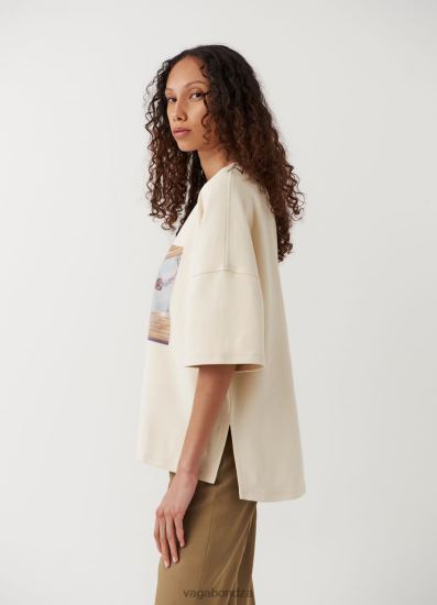 T-shirts | Vagabond Boxy T-Shirt X Micky Ho Off White Textile Women DPX48258