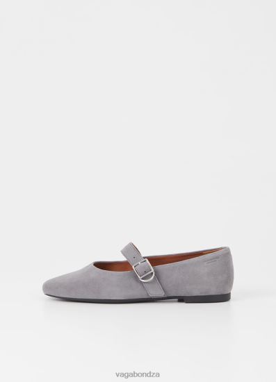 Ballet Flats Vagabond Jolin Shoes Grey Suede Women DPX48101