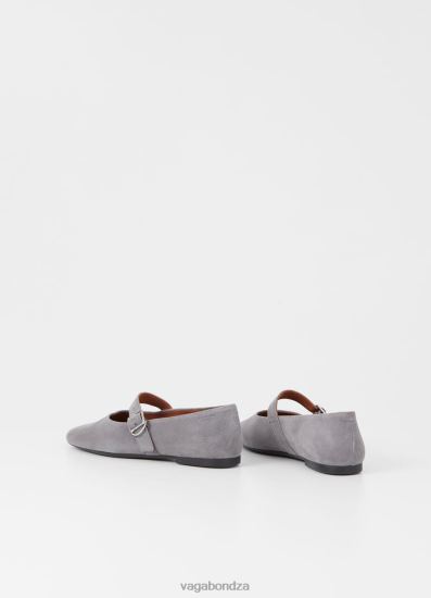 Ballet Flats Vagabond Jolin Shoes Grey Suede Women DPX48101