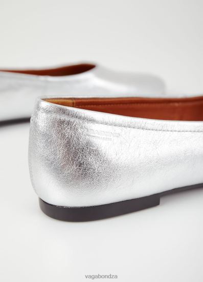 Ballet Flats Vagabond Jolin Shoes Silver Metallic Leather Women DPX4816