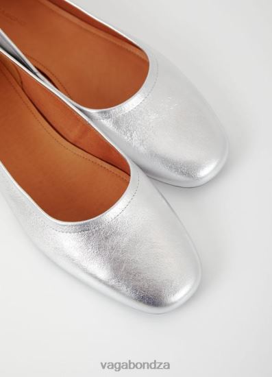 Ballet Flats Vagabond Jolin Shoes Silver Metallic Leather Women DPX4816