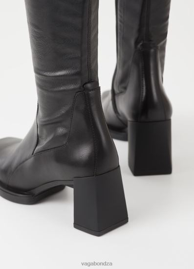 Boots | Vagabond Edwina Tall Boots Black Leather/Synthetic Stretch Women DPX48222