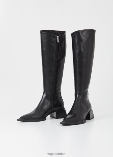 Boots | Vagabond Vivian Tall Boots Black Leather Women DPX48220 - Click Image to Close