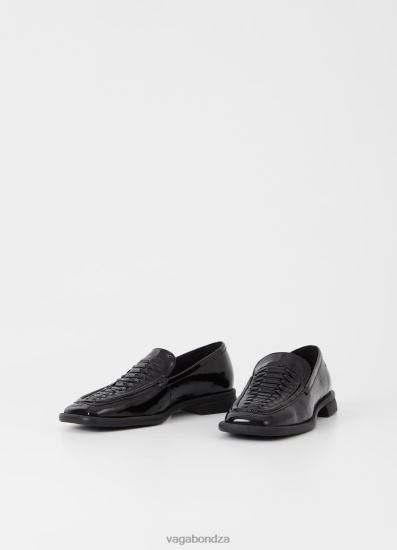 Loafers | Vagabond Brittie Loafer Black Crinkled Patent Leather Women DPX48137