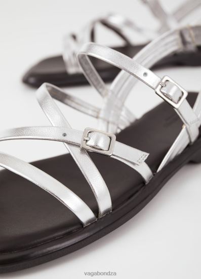 Sandals | Vagabond Izzy Sandals Silver Metallic Leather Women DPX4829 - Click Image to Close